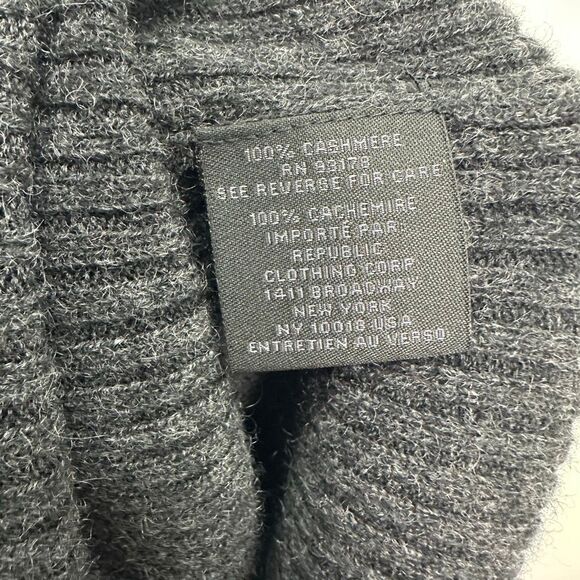 Magaschoni Women’s Dark Charcoal Grey Cashmere Mock Neck Short Sleeve Midi Dress - Picture 7 of 7